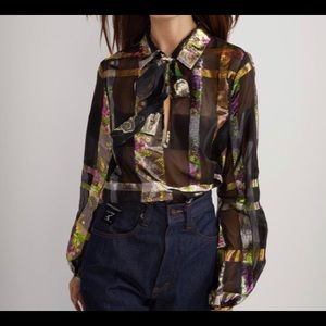 Beautiful Metallic plaid blouse